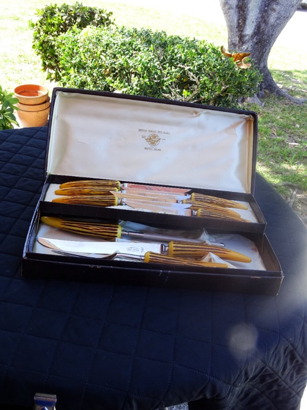 Sheffield Stainless Steel Cutlery Knife Carving Set Vtg